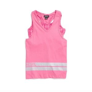 DIESEL Big Girls Overlay Top With Sports Bra